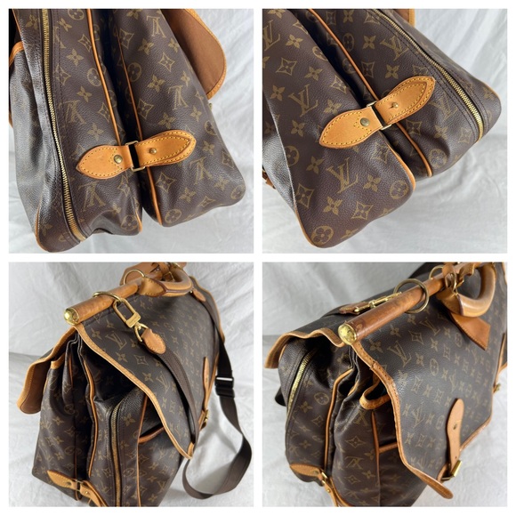 LOUIS VUITTON Sac Chasse Hunting Brown Canvas Monogram Travel Bag M41140 - Picture 17 of 17